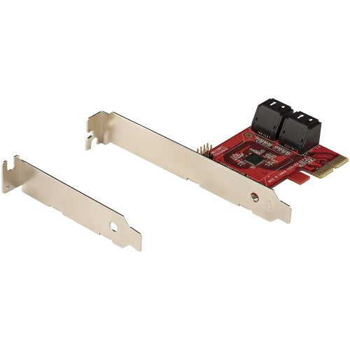 StarTech.com SATA PCIe Card - 4 Port PCIe SATA Expansion Card - 6Gbps - Low Profile Bracket - Stacked SATA Connectors - ASM1164 Non-Raid - PCI Express to SATA Converter