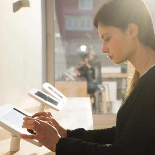 Bouncepad Original Desk | Apple iPad 10th Gen 10.9 (2022) | White | Covered Front Camera and Home Button