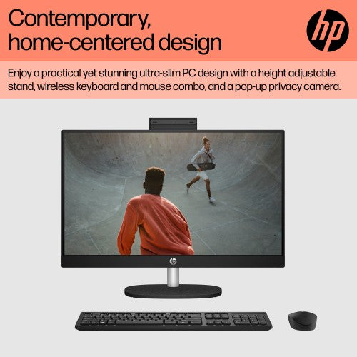 HP All-in-One 24-cr0003na AMD Ryzen™ 5 7520U 60.5 cm (23.8") 1920 x 1080 pixels All-in-One PC 8 GB LPDDR5-SDRAM 512 GB SSD Windows 11 Home Wi-Fi 6 (802.11ax) White