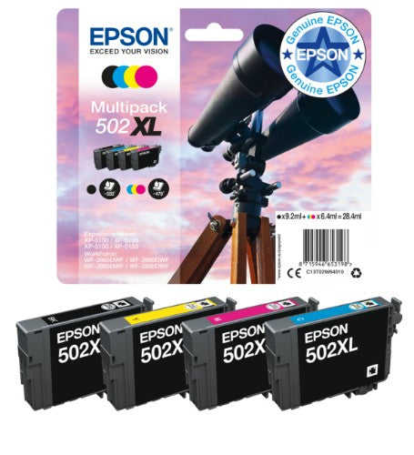Epson C13T02W64010/502XL Ink cartridge multi pack Bk,C,M,Y high-capacity 28,4ml 9,2ml + 3x6,4ml Pack=4 for Epson XP 5100