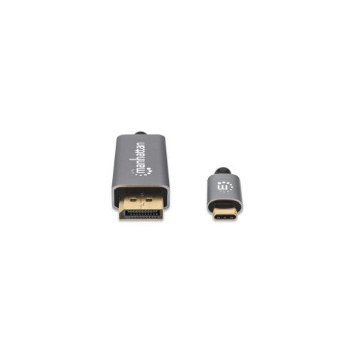 Manhattan USB-C to DisplayPort 1.4 Cable, 8K@60Hz, 3m, Male to Male, Black, Not Bi-Directional, Three Year Warranty