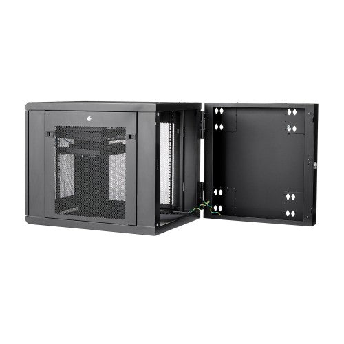 StarTech.com 4-Post 12U Wall Mount Network Cabinet with 1U Shelf, 19" Hinged Wall-Mounted Server Rack for Data / AV / Electronics / Computer Equipment, Flexible Vented Rack Enclosure