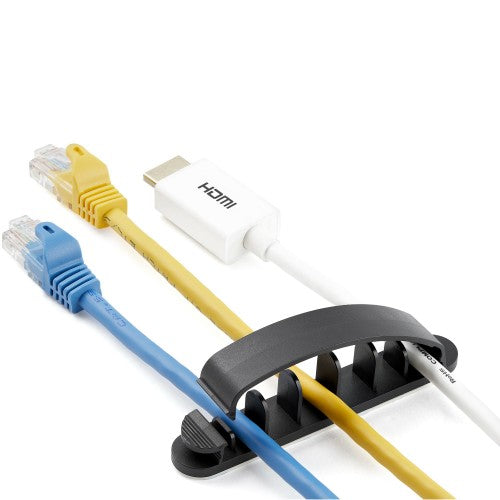 StarTech.com 100 Pack Cable Management Clips - Self Adhesive 6 Slot Cable Comb - Resusable Desktop USB/Computer/Ethernet/AV Cord Organizer - Sticky Cable Holders - Nylon Cable Clamp UL Rated