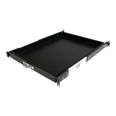StarTech.com 1U Sliding Server Rack Mount Keyboard Shelf Tray, 55lbs (25Kg), 22in (55cm) Deep Steel Pull Out Drawer for 19" AV, Network Equipment Rack