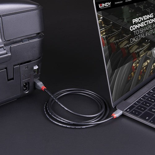 Lindy 0.5m USB 3.2 Type C to B Cable, 5Gbps, Anthra Line