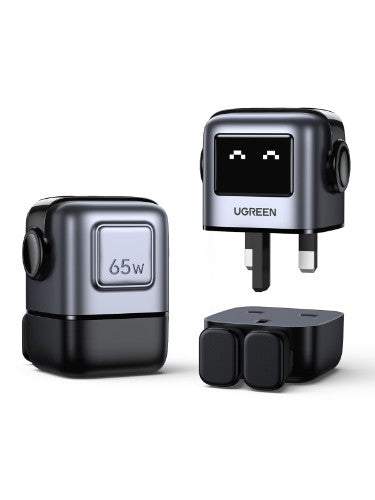 Ugreen USB-A+2C 65W UNO GAN CHARGER Mobile phone, Laptop, Tablet Black AC, USB Indoor