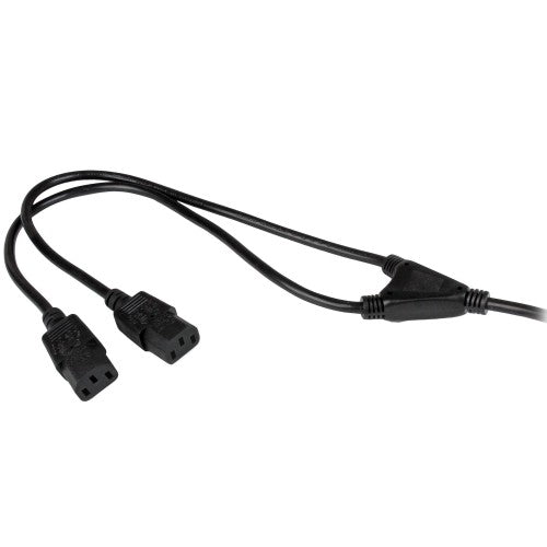 StarTech.com 6ft (2m) UK Computer Power Cable Y Splitter, 18AWG, BS 1363 to 2x C13, 10A 250V, Black Replacement AC Power Cord, Kettle Lead / Dual UK Power Cord, PC Power Supply Cable, TV/Monitor Power Cable