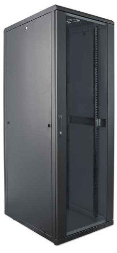 Intellinet 19" Network Cabinet - Free Standing, 42U, 600x800mm (width x depth), Black, Flatpack, Max 1500kg, Multi-Point Door Lock, One Lock Per Side Panel, Usable Depth 123 to 573mm, IP20 rated, Rack, Steel