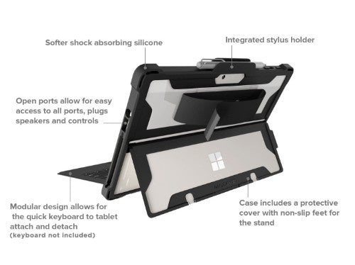 MAXCases Extreme Shell for Microsoft Surface Go 1/2/3/4/5 10" (Black)