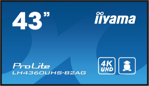 iiyama 43" 4K UHD professional digital signage display with advanced control and connectivity options
