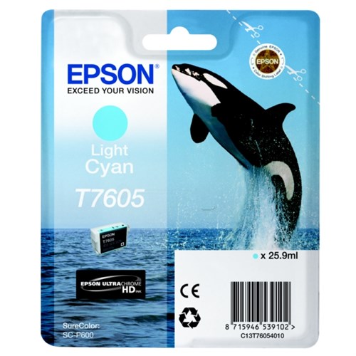 Epson C13T76054010/T7605 Ink cartridge light cyan, 2.4K pages 25,9ml for Epson SC-P 600
