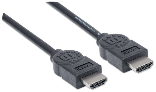 Manhattan HDMI 4K@30Hz Cable, 1.8m, Male to Male, Black, Ultra HD 4k x 2k, Fully Shielded, Gold Plated Contacts, Lifetime Warranty, High Speed, Equivalent to HDMM6