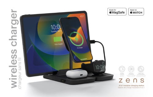 OtterBox Zens 4-in-1 Modular Wireless Charging Station, Black