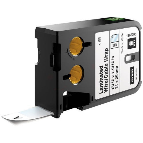 Dymo 1868705 DirectLabel-etikettes black on white Vinyl for Cable 21mm x 39mm for Dymo Rhino XTL-300/500