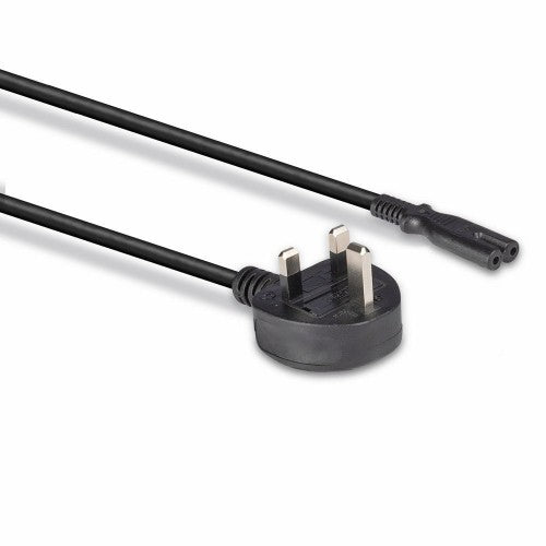 Lindy 1m UK 3 Pin Plug To IEC C7 Mains Power Cable, Black
