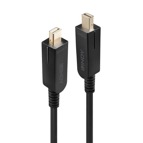Lindy 40m Fibre Optic Hybrid Mini DisplayPort 1.4 Cable with Detachable DP Connectors