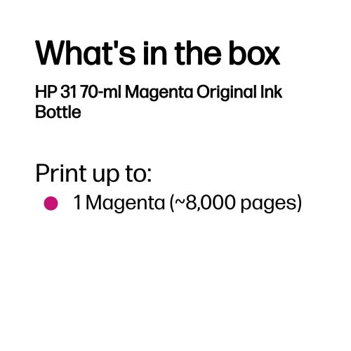 HP 1VU27AE/31 Ink cartridge magenta, 8K pages 70ml for HP Smart Tank Plus 555/Wireless 455/7005