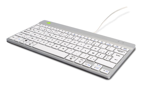 R-Go Tools Ergonomic keyboard R-Go Compact Break, compact keyboard with break software, AZERTY (BE), wired, white