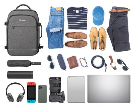 Manhattan Rome Notebook Travel Backpack 17.3", Two Sleeves for Most Laptops Up To 17.3" and Tablets Up To 11", Aircraft-friendly Carry-on, 40L Capacity, Multiple Accessory Pockets, Three Soft Clamshell Cases, Two Handles, Stowable Shoulder Straps, Light G
