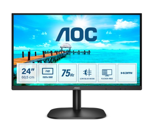 AOC B2 24B2XHM2 computer monitor 60.5 cm (23.8") 1920 x 1080 pixels Full HD LCD Black