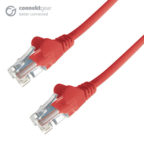 connektgear 15m RJ45 CAT5e UTP Stranded Flush Moulded Network Cable - 24AWG - Red