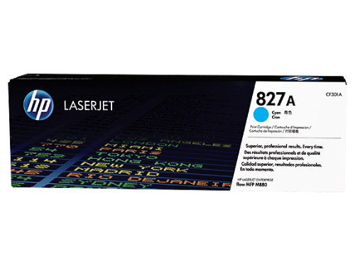 HP CF301A/827A Toner cyan, 32K pages ISO/IEC 19798 for HP Color LaserJet M 880