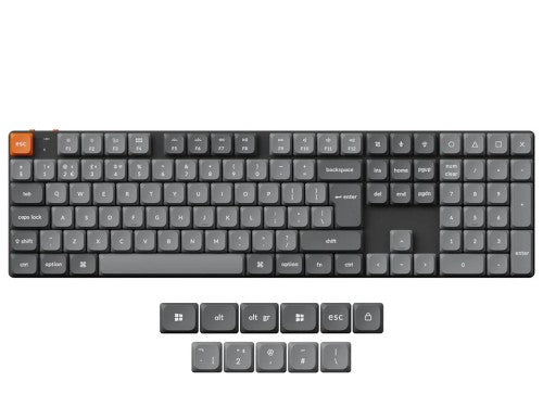 Keychron K5 Max keyboard Universal USB + RF Wireless + Bluetooth QWERTY UK English Black, Grey