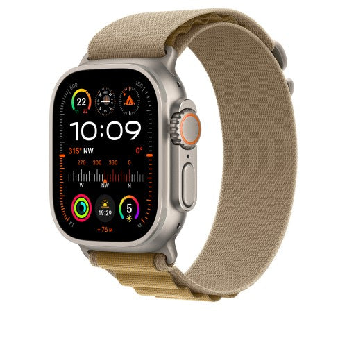 Apple 49mm Tan Alpine Loop - Medium - Natural Titanium Finish