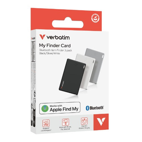 Verbatim My Finder Card Bluetooth Item Finder 3 pack Black / Silver / White
