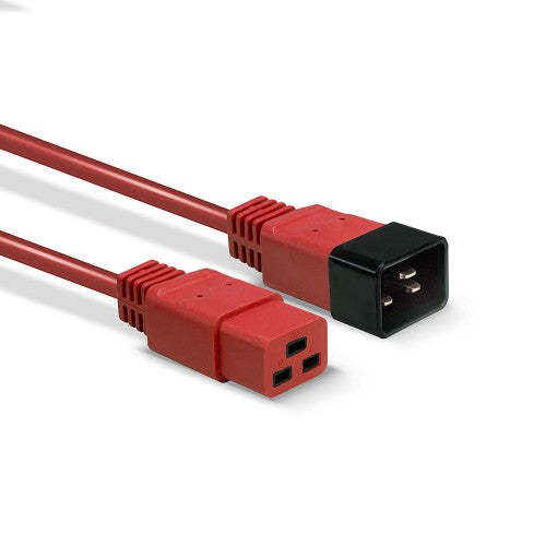 Lindy 3m IEC C19 to C20 Extension Cable, Red