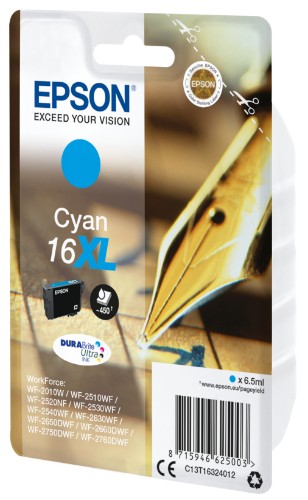 Epson C13T16324012/16XL Ink cartridge cyan high-capacity XL, 450 pages 6,5ml for Epson WF 2010/2660/2750