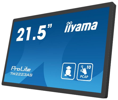 iiyama TW2223AS-B2 Signage Display Interactive flat panel 54.6 cm (21.5") Wi-Fi 345 cd/m² Full HD Black Touchscreen Built-in processor Android 24/7