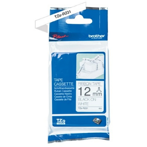 Brother TZE-R231 DirectLabel black on white non adhesive textil 12mm x 4m for Brother P-Touch TZ 3.5-18mm/6-12mm/6-18mm/6-24mm/6-36mm