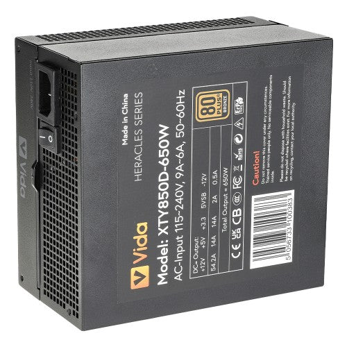 VIDA Heracles power supply unit 650 W 20+4 pin ATX ATX Black