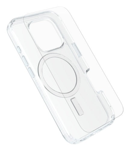 OtterBox Symmetry Series Clear for MagSafe + Premium Glass for Apple iPhone 16 Pro, Transparent