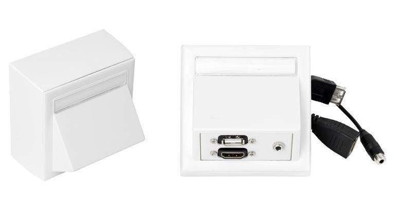 Vivolink WI221260 socket-outlet HDMI + USB A + 3.5mm White