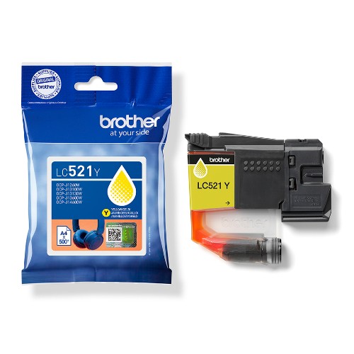 Brother LC-521Y Ink cartridge yellow, 500 pages ISO/IEC 19752 for Brother DCP-J 1260