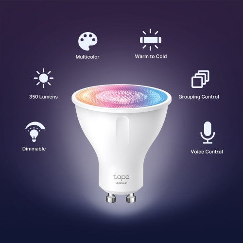 TP-Link Tapo Smart Wi-Fi Spotlight, Dimmable, 2-Pack