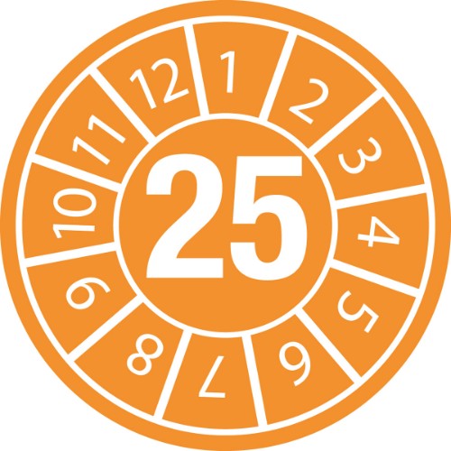 Brady 834042 self-adhesive label Circle Permanent Orange, White 40 pc(s)