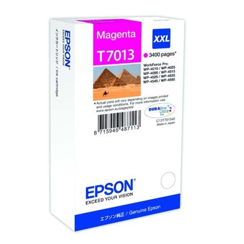 Epson C13T70134010/T7013 Ink cartridge magenta XXL, 3.4K pages ISO/IEC 24711 34,2ml for Epson WP 4015
