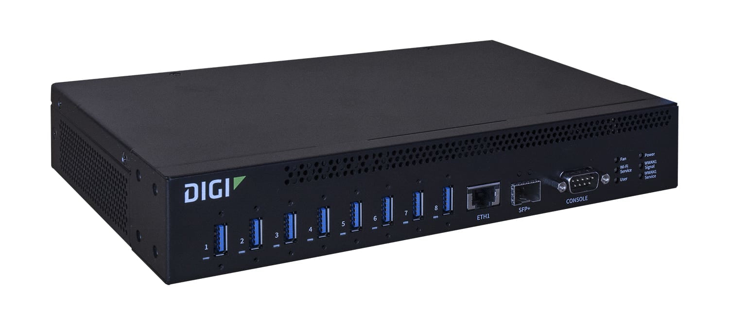 Digi AW08-G300 interface hub USB 3.2 Gen 1 (3.1 Gen 1) Type-A 10000 Mbit/s Black