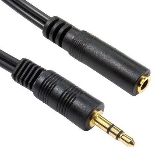 Cables Direct 2m 3.5mm, M - F audio cable Black