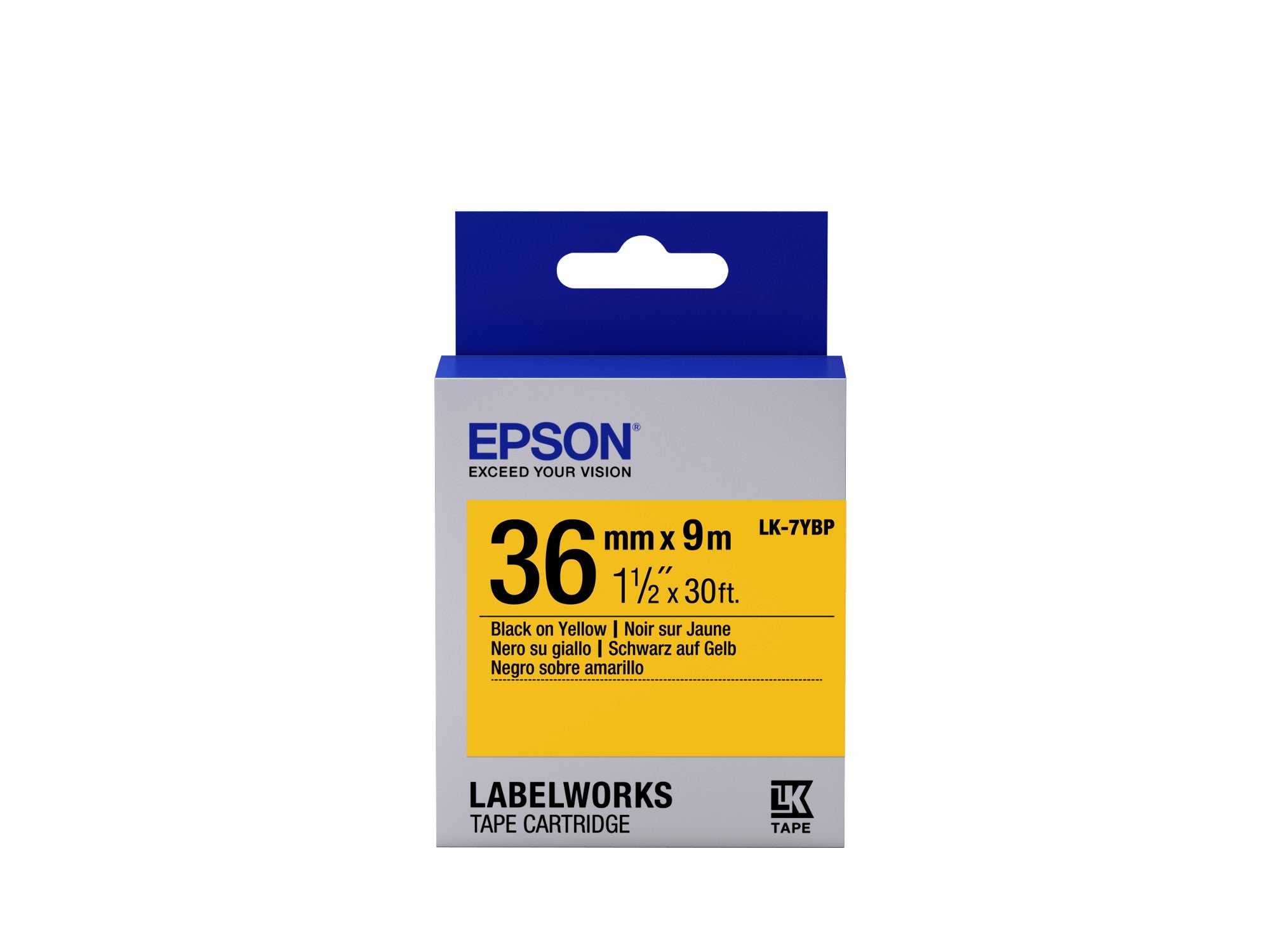 Epson C53S657005/LK-7YBP DirectLabel-etikettes black on yellow 36mm x 9m for Epson LabelWorks 4-36mm