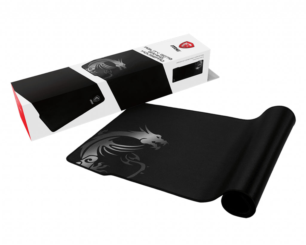 MSI AGILITY GD70 Pro Gaming Mousepad '900mm x 400mm, Pro Gamer Silk Surface, Iconic Dragon Design, Anti-slip and shock-absorbing rubber base, Reinforced stitched edges'