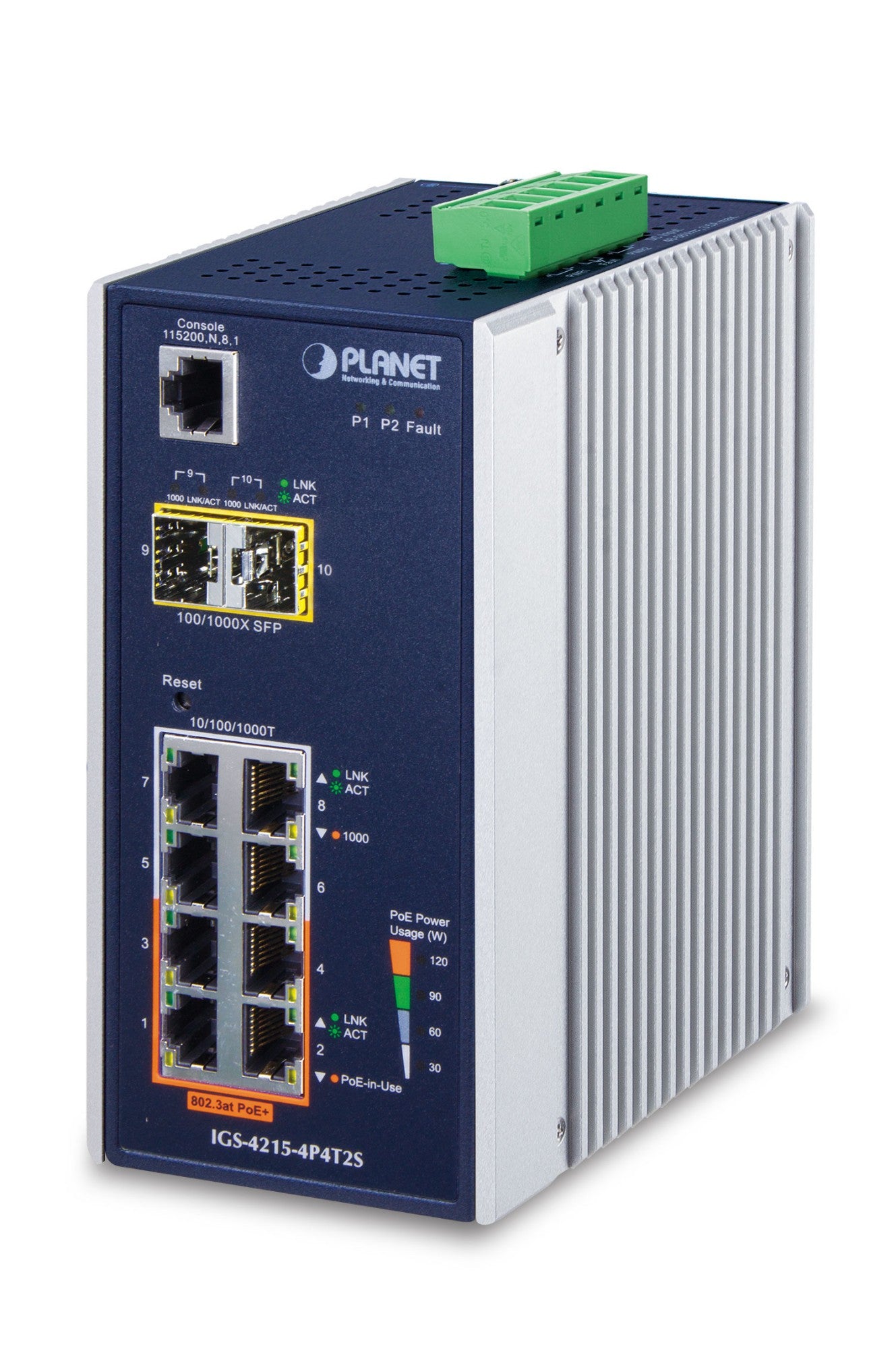 PLANET IGS-4215-4P4T2S network switch Managed L2/L4 Gigabit Ethernet (10/100/1000) Power over Ethernet (PoE) Blue, White