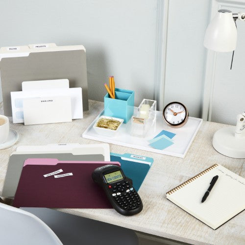 DYMO LetraTag LT-100H Handheld Label Maker | ABC Keyboard Label Printer with Easy-to-Use13 Character LCD Screen | for Home or Office | Blue