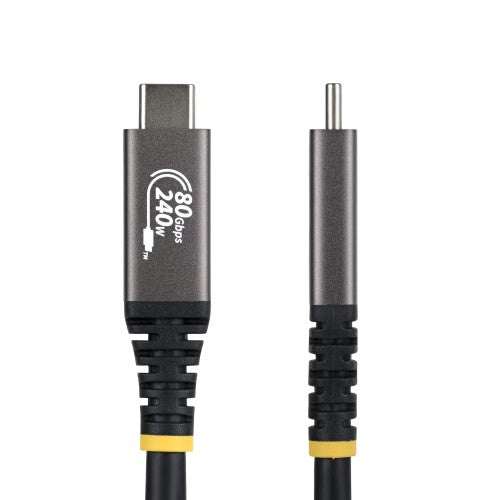 StarTech.com 1m (3ft) USB4 Cable, 80Gbps, USB-IF Certified USB-C Cable, 240W PD, 8K 120Hz/4K 240Hz DP2.1 DP80, TPE Jacket, Thunderbolt 4 Compatible - Black USB-C Cord