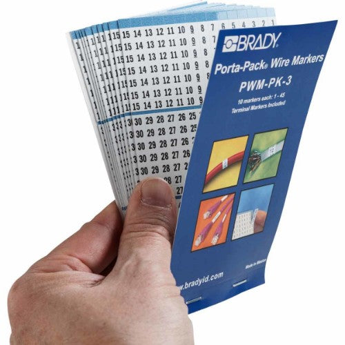 Brady PWM-PK-3 cable marker Black, White
