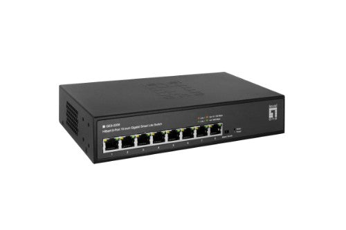 LevelOne Hilbert 10” 8-Port Gigabit Smart Lite Switch, 8 x Gigabit RJ45 (10/100/1000)
