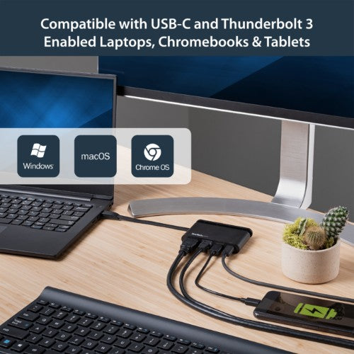 StarTech.com USB C Multiport Adapter - Portable USB-C Dock with 4K HDMI - 100W PD 3.0 Pass-Through, 1x USB-A, 1x USB-C, GbE - Thunderbolt 3 & USB Type-C Laptop Travel Dock - Mac & Windows